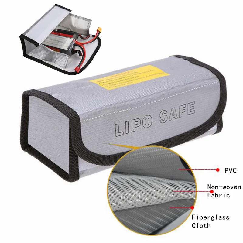 אש מעכב LiPo סוללה תיק LiPo בטוח משמר טעינת תיבת תיק חסין אש Explosionproof עבור סוללה הגנה 18.5X7.5X6cm