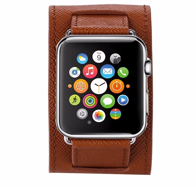 FOHUAS высокое качество крест зерна Подлинная ссылка браслет петля для Apple Watch ремешок кожаный ремешок манжеты 38 мм 42 мм