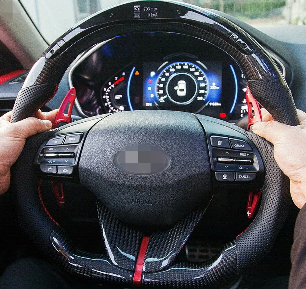 

For Hyundai 17-up Ioniq Red Aluminum Steering Wheel Paddle Shifter Extension Auto Accessories Car Decoration