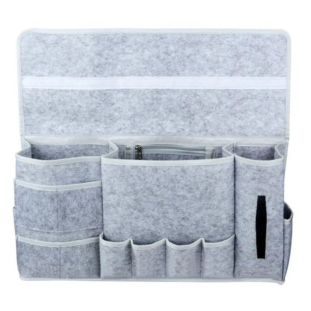 

12 Pocket Bedside Felt Storage Bag Table Cabinet Storage Organizer Phone Ipad Pen Remote Control Environmental Storage