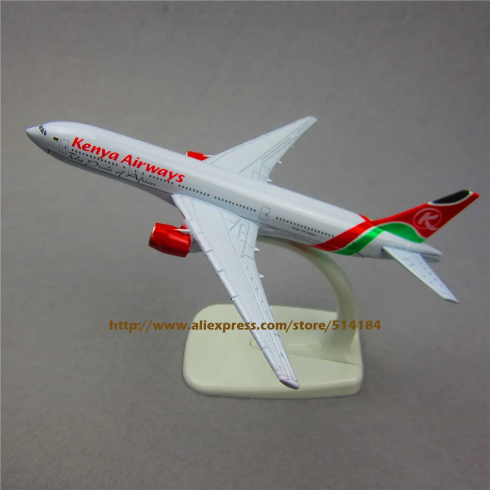 

16cm Metal Alloy Plane Model Air Kenya Airways Boeing 777 B777 800 Airlines Airplane Model w Stand Aircraft Gift
