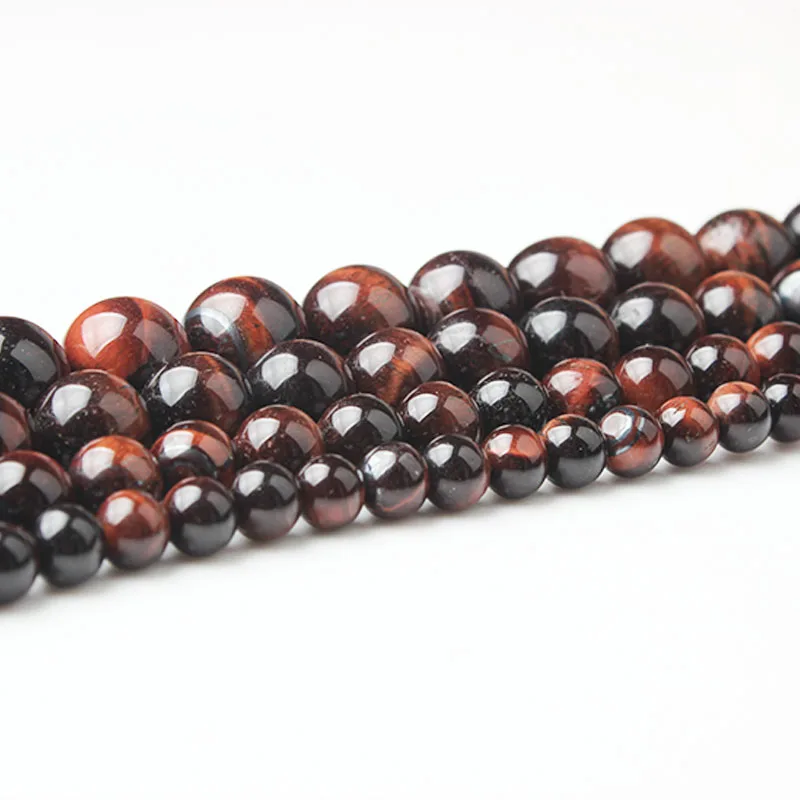 Red Tiger Eye stone Ланьли 4/6/8/10/12 мм модные натуральный ювелирные изделия из жемчуга красные камни тигровый глаз разбросаны шарики DIY браслет neckace аксессуары делают - Цвет: Red Tiger Eye stone