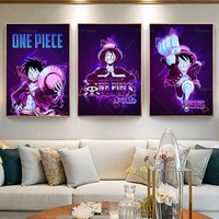 modern hd print anime poster one piece monkey d luffy cartoon art poster pictures wall canvas painting kid bedroom living room