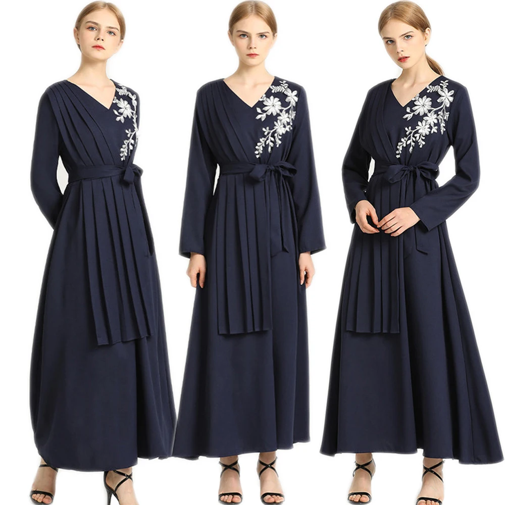 Женское винтажное платье с V-образным вырезом, длинным рукавом и V-образным вырезом