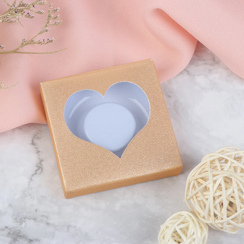 

10 Set/lot Heart Packing Box For Eyelash Blank Eyelashes Package Multicolor Paper Box White Tray Eyelashes DIY Flash Packing Box