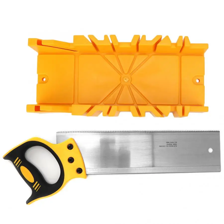 

12 inch ABS Plastic Multiple Angle Clamping Mitre Box with 14 inch Back Saw Clamping Box with Saw