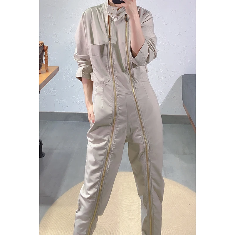 

Женские брюки на весну/лето 2021, крутые повседневные Комбинезоны с двойной молнией