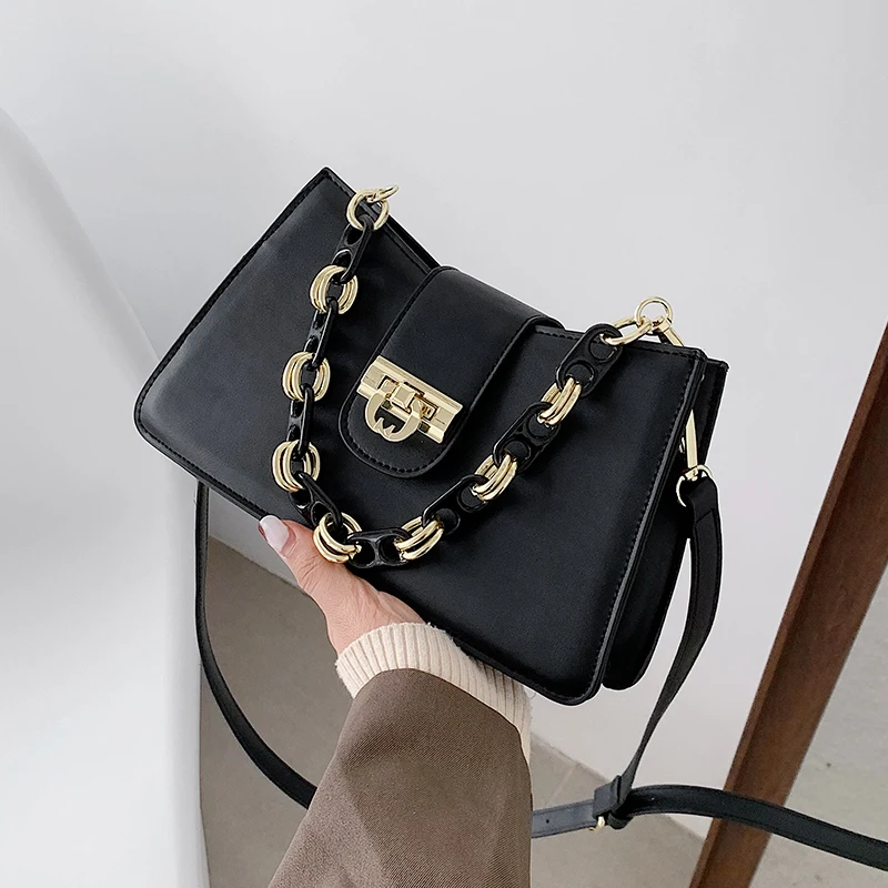 

VeryMe Pu Leather Chain Crossbody Lady Pack Vintage Top Handle Shoulder Women Bag New All-Match Handbag Hot Bolso Movil Monedero
