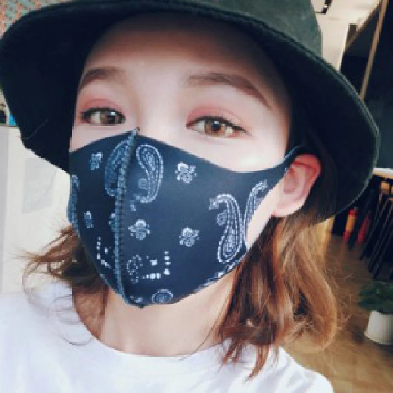 Fashion Black Mask Mouth Cotton Cartoon Face Reusable Windproof Masks | Аксессуары для одежды