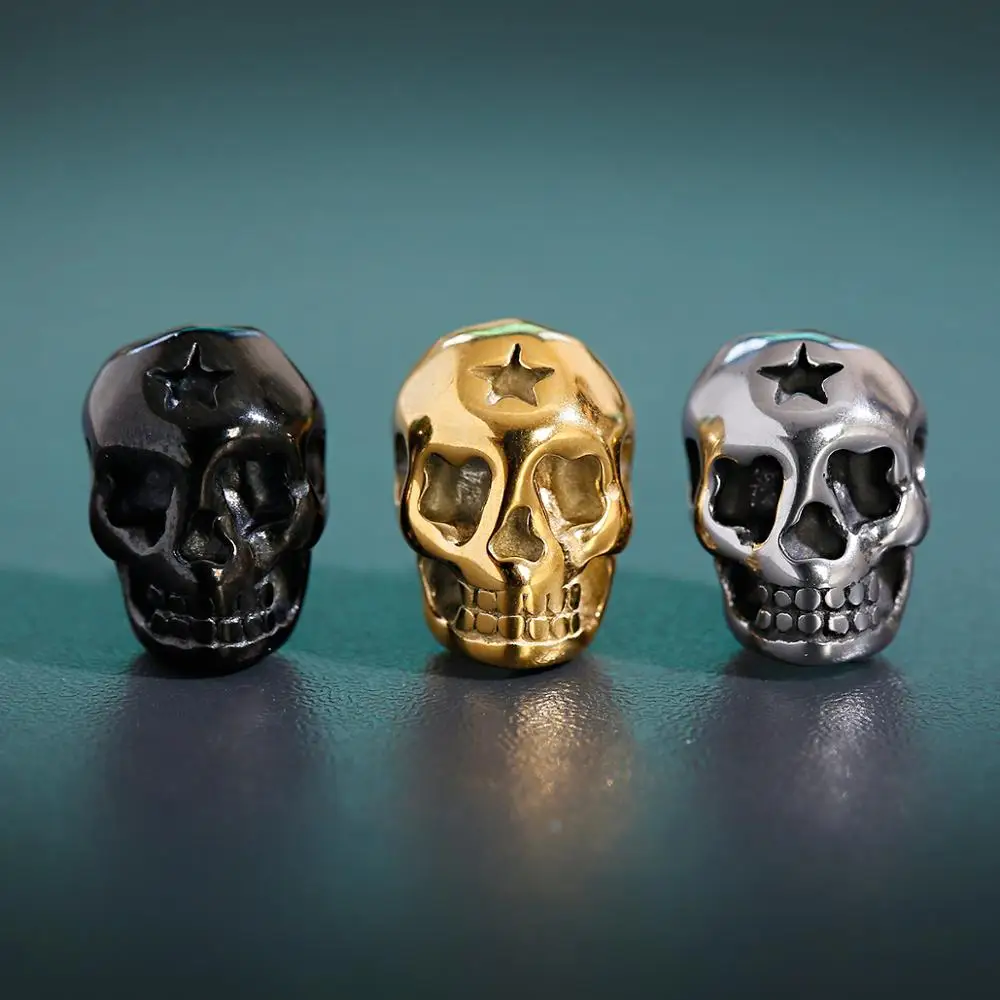 

Skull Buddha Beads For Bracelets Charms Stainless Steel Bead Spacer Ball Handmade DIY Craft Vintage Accessories Jewelry Making