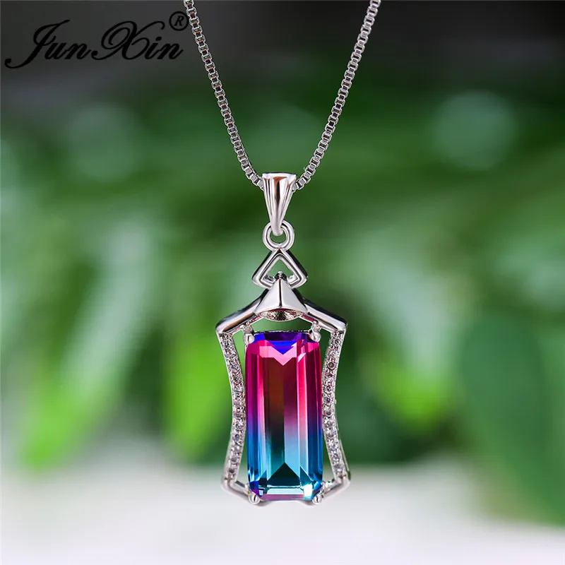 Женское прямоугольное ожерелье с кристаллами градиента свадебное Ювелирное