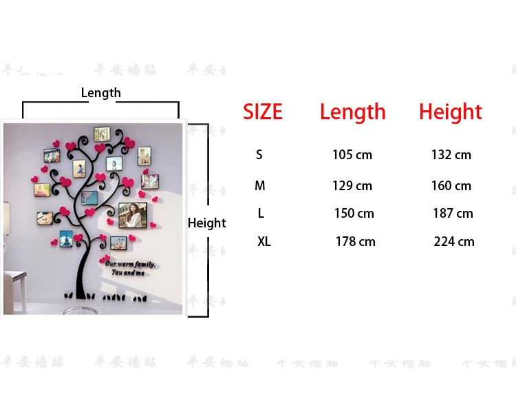 Акриловый 3d рамка Подвеска в виде генеалогического дерева по индивидуальному