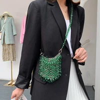 women party metal crystal handbags ladies evening shoulder bag luxury design beaded handbag womens fashion messenger bags 2020
