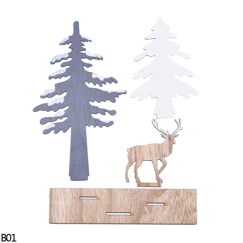 Деревянная рождественская ёлка, олень, декор для стола, креативные Diy 3D сшивание ручной работы, рождественские детские подарки, Новогодние рождественские вечерние украшения