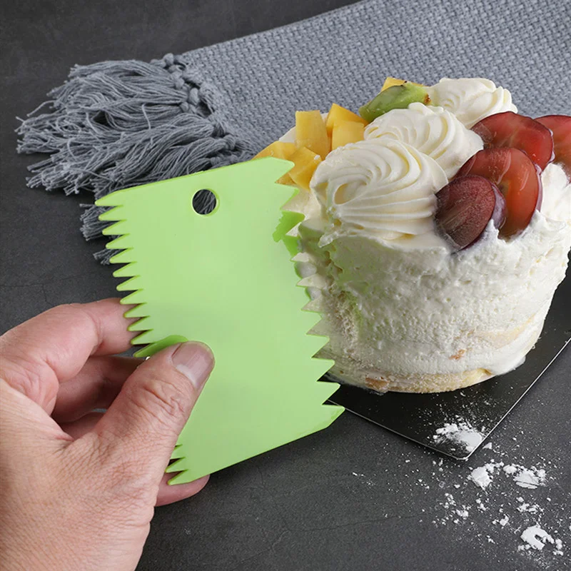 Портативный 3 шт./компл. пластиковый скребок для торта инструменты украшения
