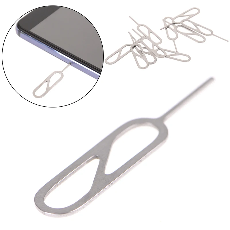 

10pcs Metal SIM Card Tray Removal Eject Pin Key Tool Needle For IPhone For Oppo For Vivo For Xiaomi