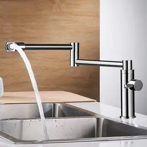 100copper household sink single cold faucet kitchen cold and hot water faucet rotating folding sink sink washer faucet free global shipping