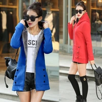 2021 new fashion lady autumn and winter long hooded jacket overcoat womens overcoat