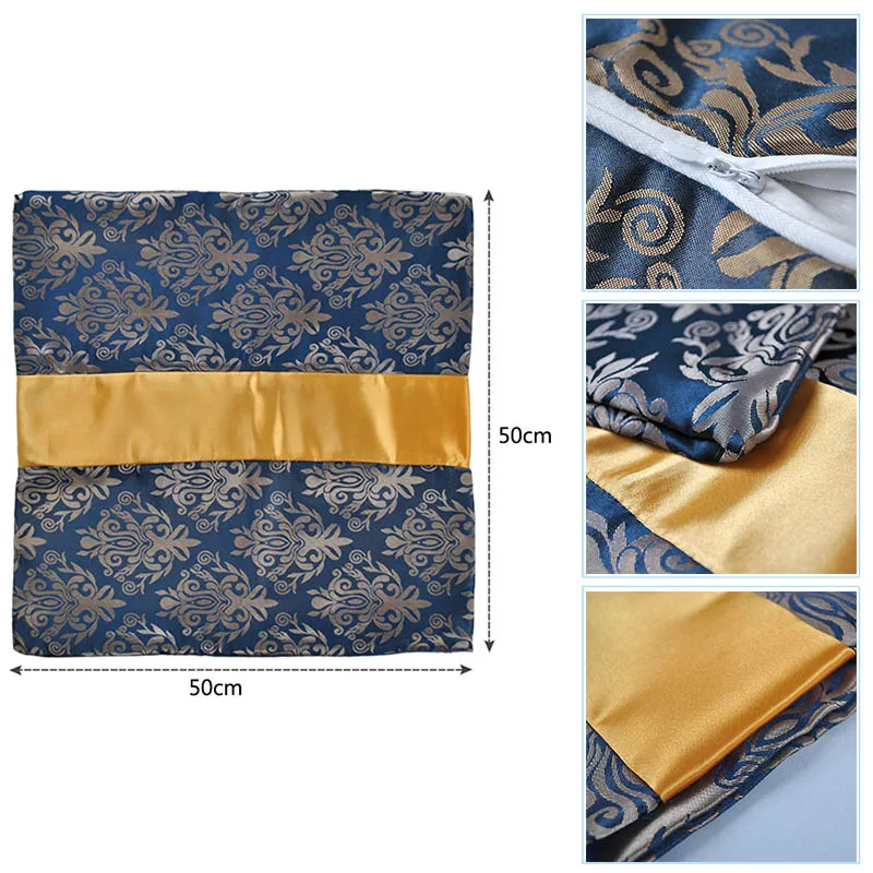 Сине белый роскошный двухслойный шарф бегунок для кровати украшения дома