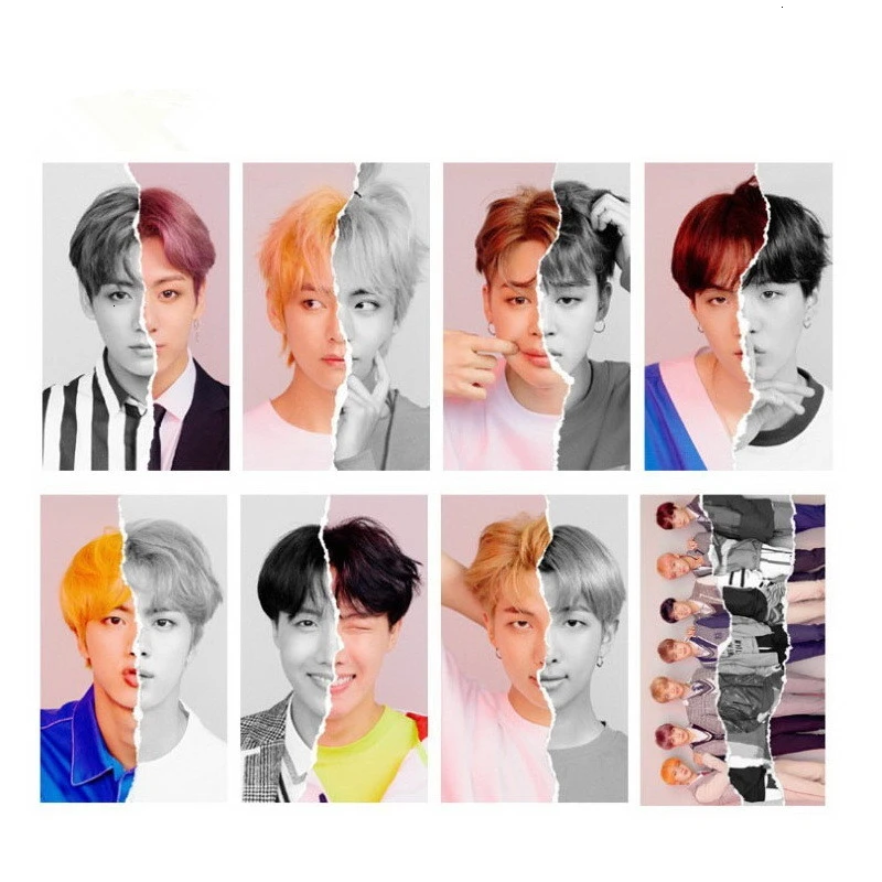 KPOP Bangtan мальчик альбом воспоминания о ломо карты V SUGA сделано бумага фото лампа карты плакат HDPhotocard 3RD 5TH LOVE YOURSELF AllCard - Цвет: 17-Transparent card