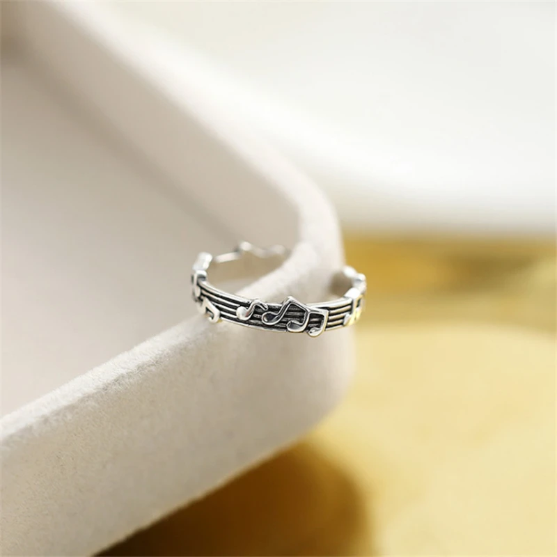 2020 Модные Винтажные Регулируемые кольца в виде музыкальных нот стиле ретро