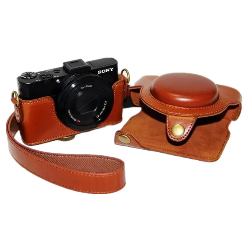 Чехол из искусственной кожи для камеры Sony RX100 VII VI VA V IV III II 7 6 5 4 3 2 RX100M6 RX100M5 RX100M4 RX100M3