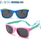 Детские солнцезащитные очки IVSTA для детей 0-4, детские солнцезащитные очки для мальчиков, крутые Мягкие силиконовые гибкие резиновые поляризованные линзы с веревкой