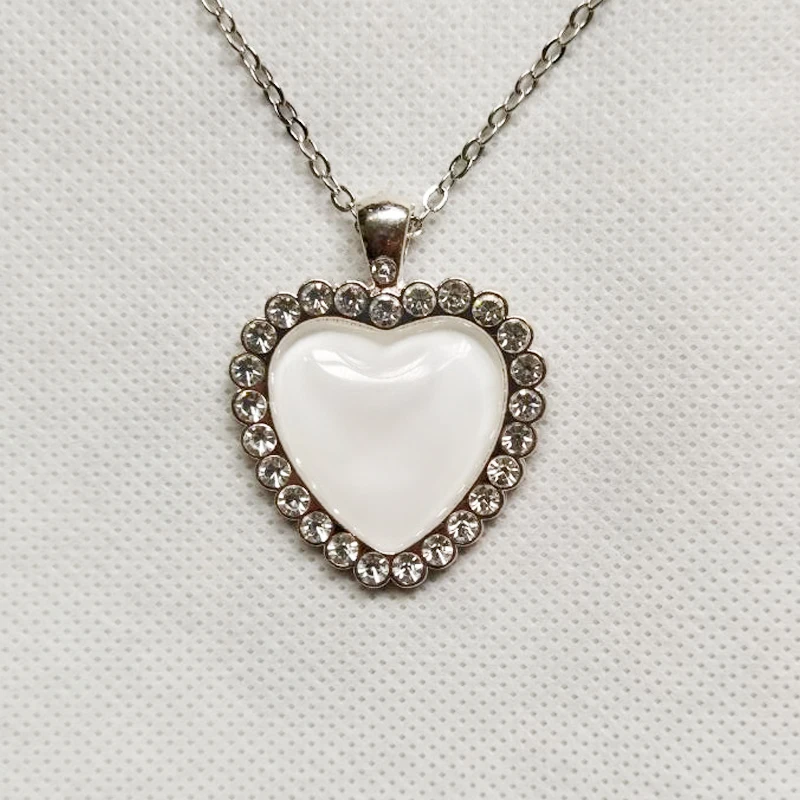 10pcs/lot Sublimation Blank Metal Necklace Pendant for Sublimation INk Transfer Printing Heat Press DIY Gifts Print