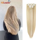 Накладные женские волосы AliLeader, натуральные волосы на 16 заколках, 6 шт.партия, 16 цветов, 22 дюйма