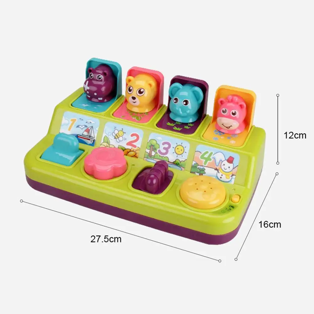 

Elephant Bear Up Animals Toy With Music Light Interactive Game Button Box Baby Intelligence Educational Push Doll Toy