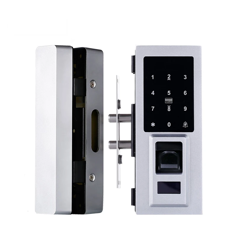 

2021High Value Zinc Alloy Glass Door Fingerprint Lock Smart Password Lock Single And Double Door Access Control Anti-theft Lock