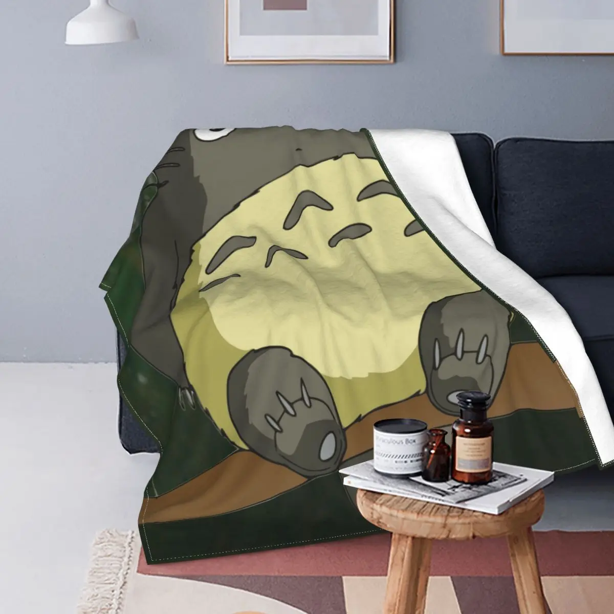 

Tonari No Totoro Fleece Blanket My Neighbor Totoro Japanese Anime Vintage Throw Blanket for Home 200x150cm Quilt