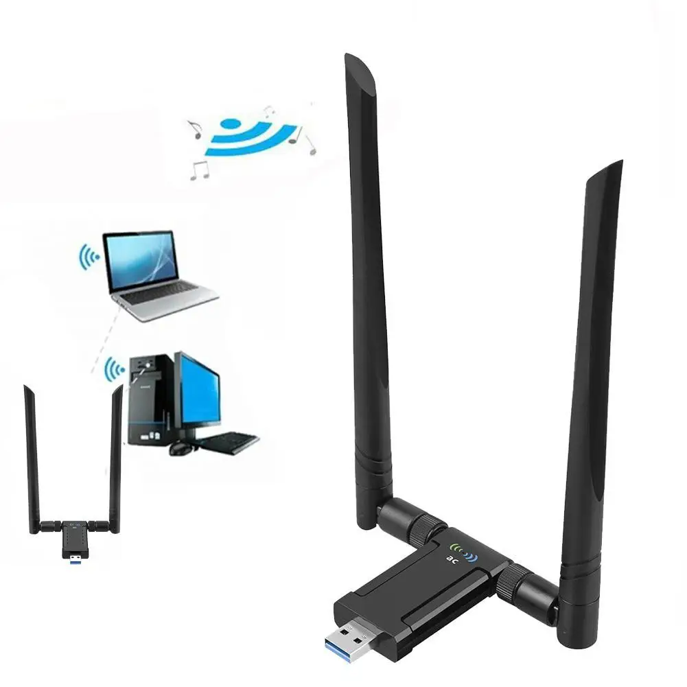 

USB 3.0 1200Mbps 2.4G+5G Wifi Adapter Dual Band 5.8GHz 802.11AC RTL8812AU Wifi Antenna Dongle Network Card