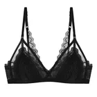 Кружевной французский бюстгальтер, нижнее белье без выпирания, мягкие хлопковые тонкие бюстгальтеры с треугольными чашками, женское невидимое нижнее белье