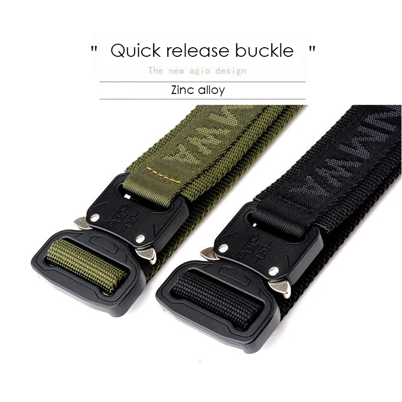 Ремень HSSEE с быстросъемной пряжкой спортивный зелёный нейлоновый пояс