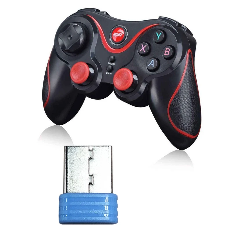 

Adapter USB Receiver Bluetooth Wireless Gamepad Console Dongle For T3 / NEW S5 (Red) Game Controller K3NB