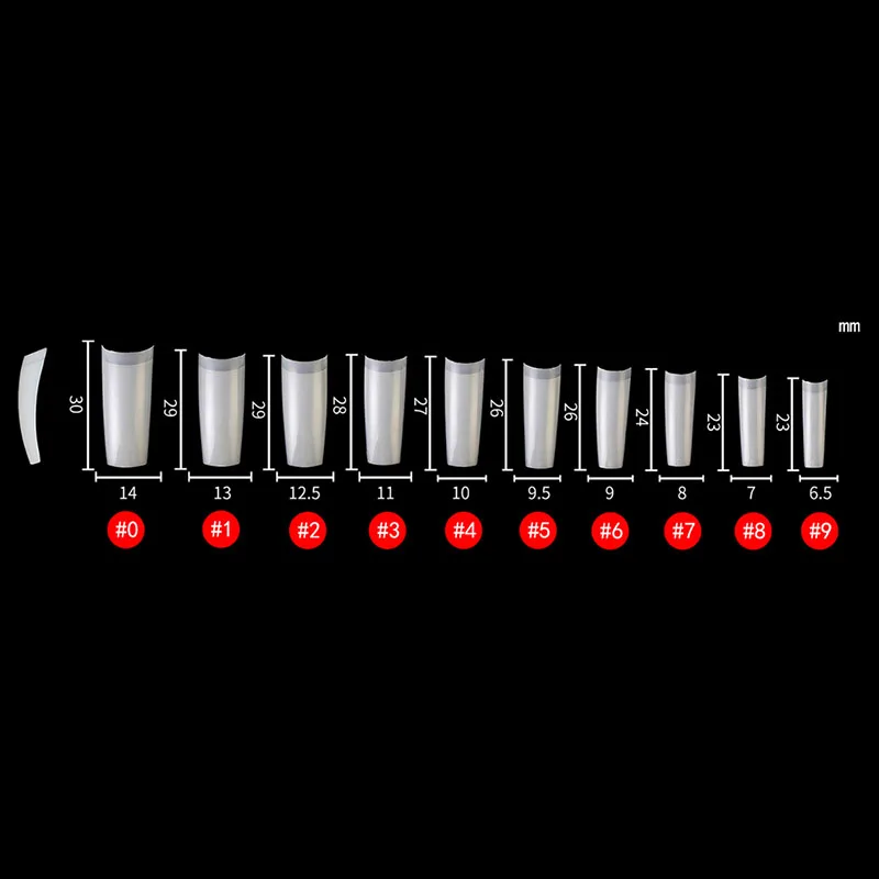 Конический гроб изогнутые накладные ногти половина покрытия система
