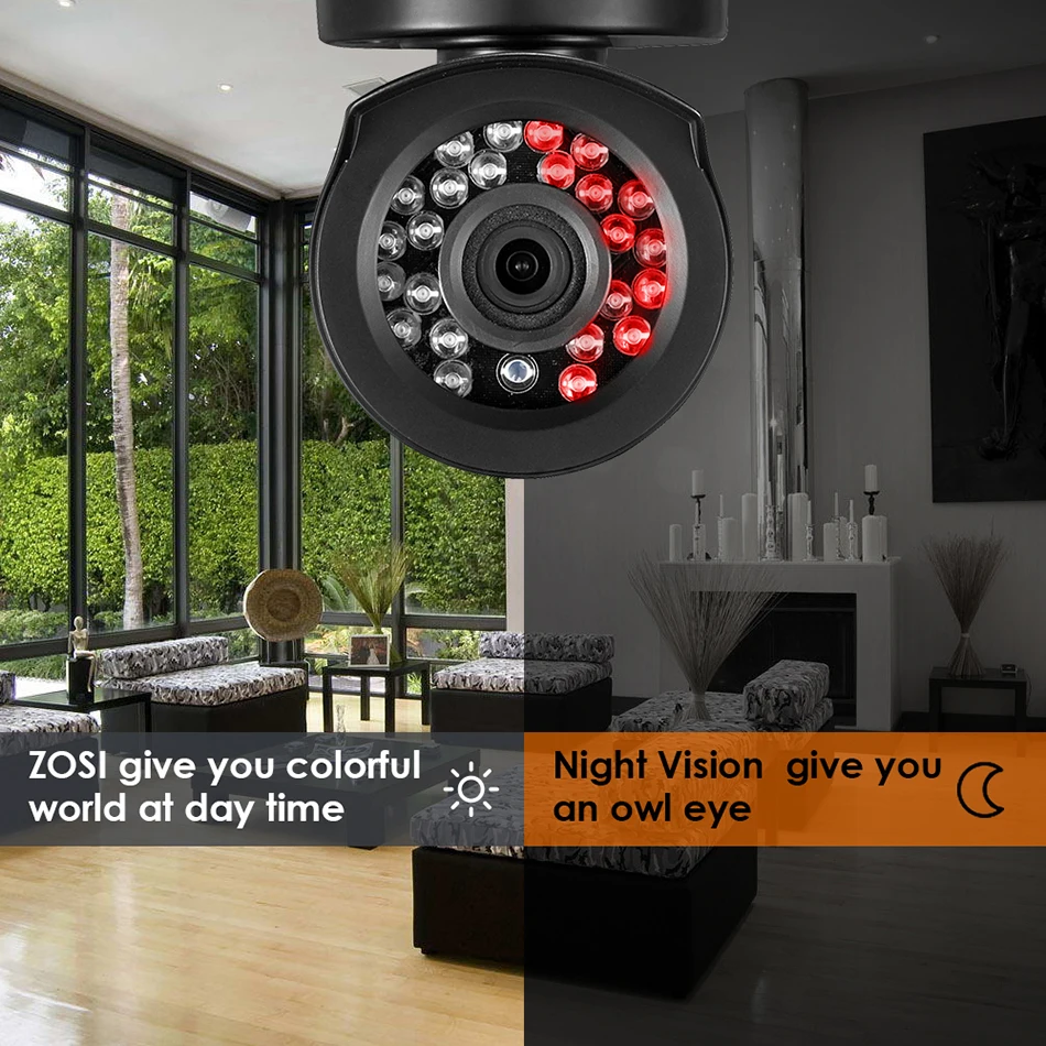 ZOSI 8CH CCTV система 1080N HDMI TVI CCTV DVR 8 шт 720P уличная инфракрасная камера видеонаблюдения 1280 TVL камера система видеонаблюдения