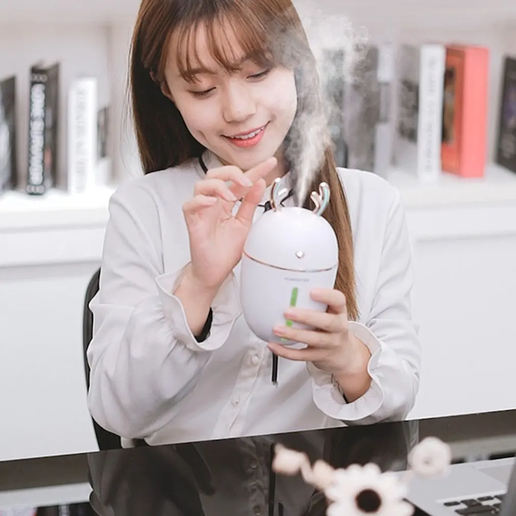 

Office Home Mini Aroma Essential Oil Diffuser Portable Durable Environmentally Friendly Cute Deer Usb Humidifier For Bz1599
