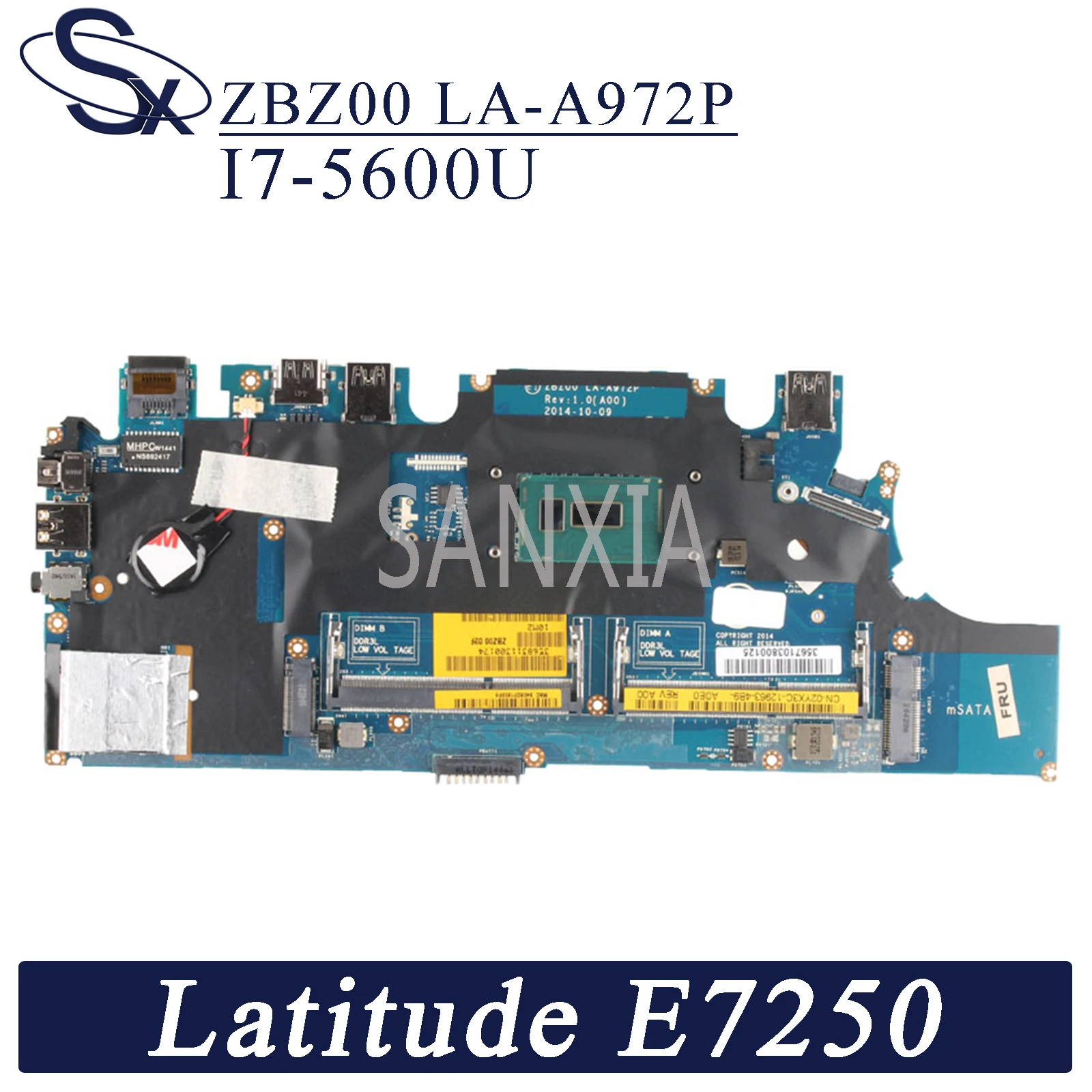 

Материнская плата KEFU LA-A972P для ноутбука Dell Latitude E7250 оригинальная материнская плата I7-5600U
