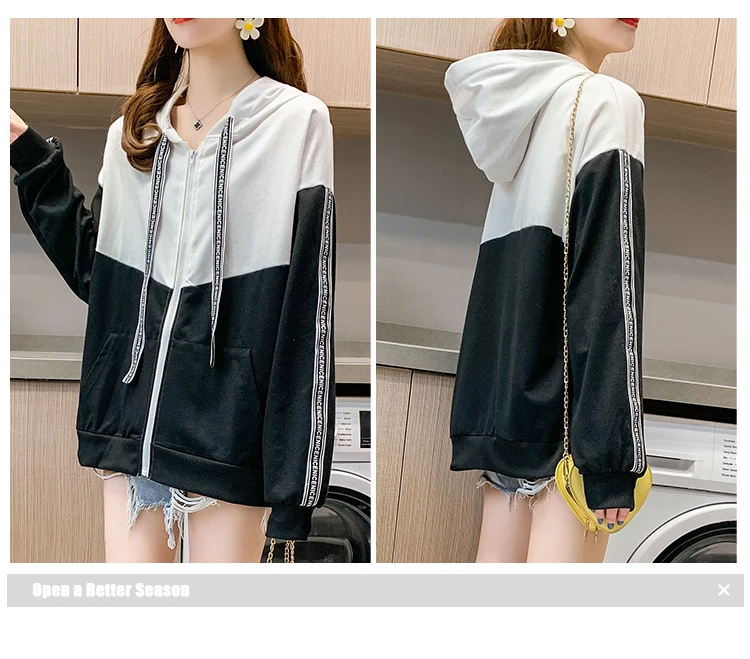 

casual long sleeve Sweatshirts oversize Hoodies loose spring fall Women Clothing streetwear tops fashion brand hooded coats ins