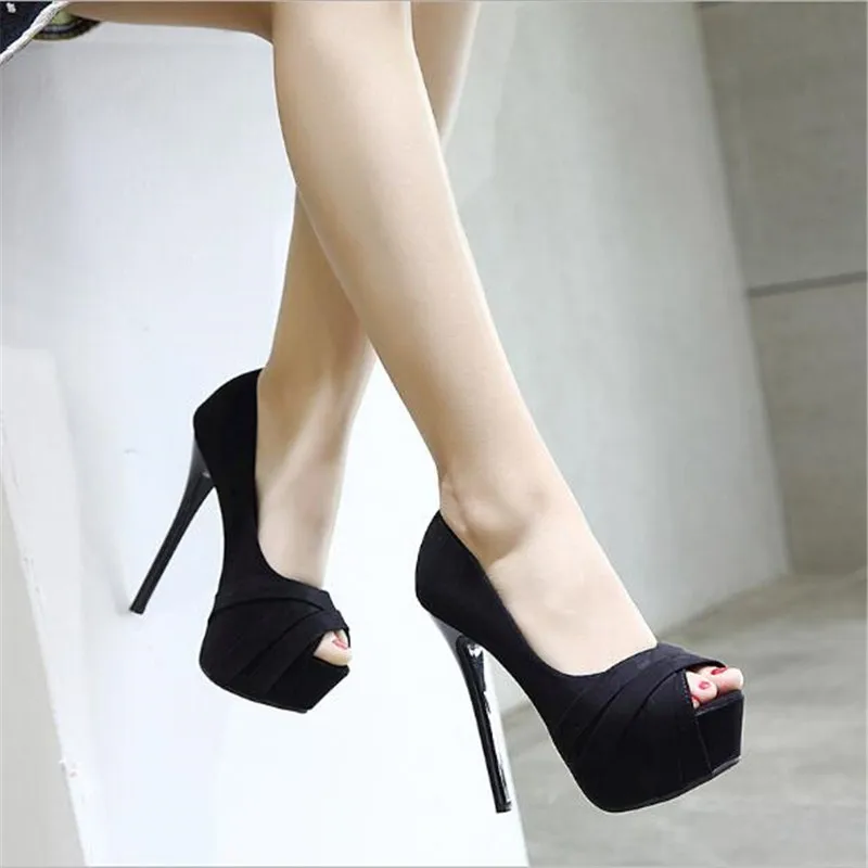 Platform high heels shoes pumps women shoes Wedding shoes woman peep toe pumps platform stiletto heels talon femme