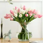 Свадебное украшение, 6 шт., настоящие цветы из латекса, тюльпаны, искусственный букет, искусственные цветы, цветы для свадебного букета