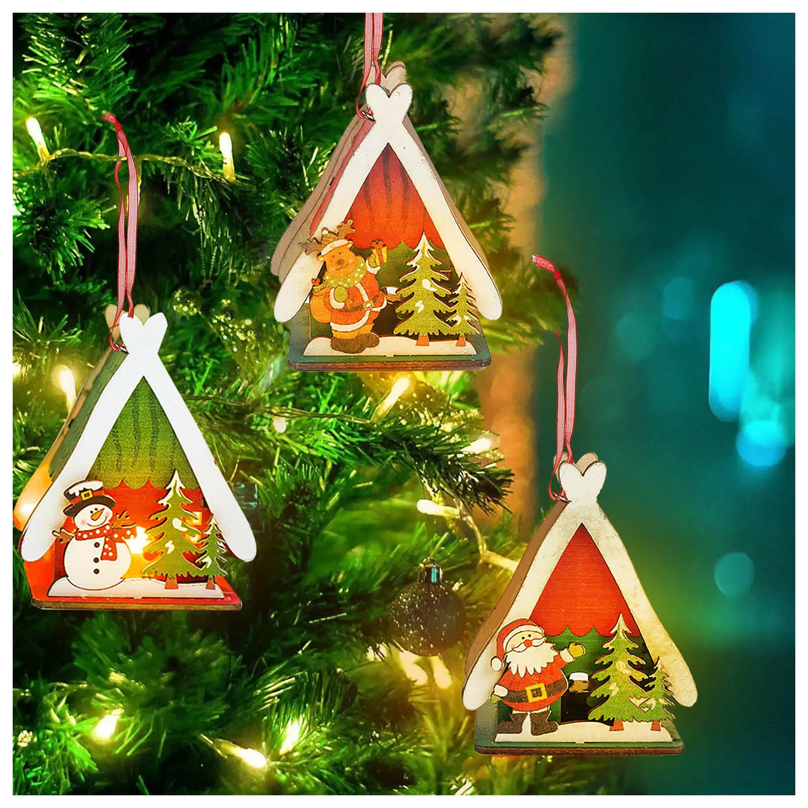 

1 шт., деревянные подвесные 3d-подсветильник Ки в виде звезд