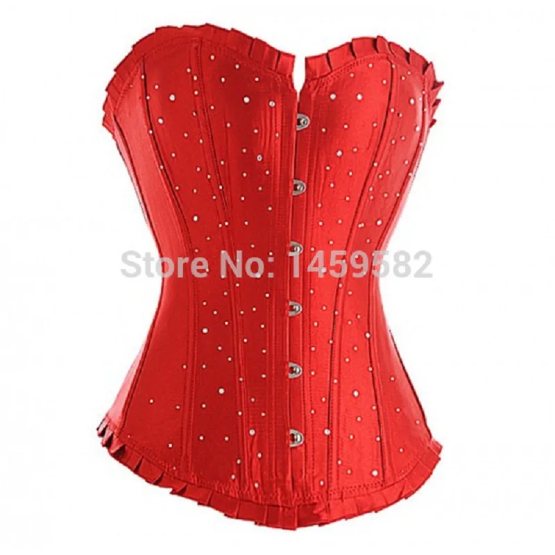 Женский корсет со шнуровкой стразами готический S-6XL 804 | Женская одежда