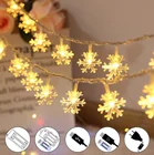 Светодиодсветильник ка в виде снежинки, рождественские украшения для дома, подвесная гирлянда, украшение для рождественской елки, рождественский подарок, новый год 2021