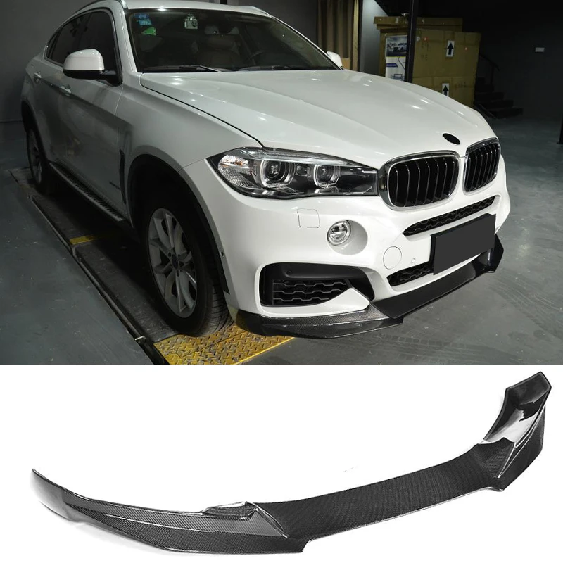 Передний бампер из углеродного волокна спойлер для подбородка BMW X6 F16 M Sport 4 Door 2015