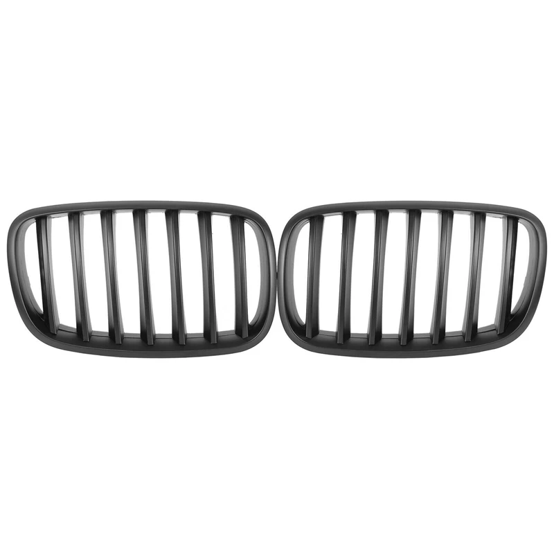 2 шт Матовая Черная передняя решетка в спортивном стиле гриль для BMW X5 E70 07