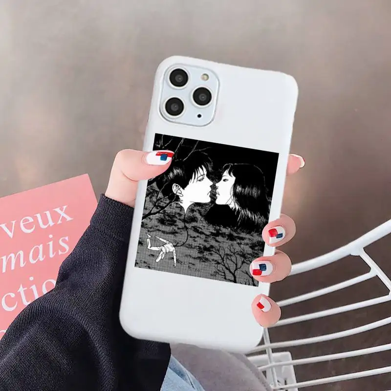 

Horror comic Tomie Junji Itou Phone Case White Candy Color for iPhone 6 7 8 11 12 s mini pro X XS XR MAX Plus