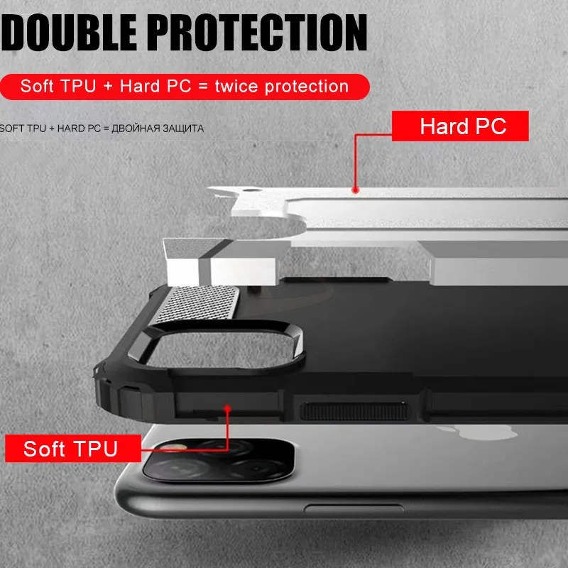Luxury Shockproof Armor Case Cover On The For IPhone 11 Pro XR X XS Max Bumper 8 7 6 6s Plus Soft Back |